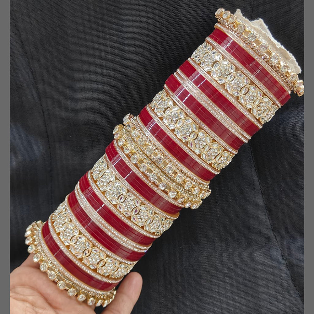 Pooja Bangles Gold Plated Bridal Bangle Set