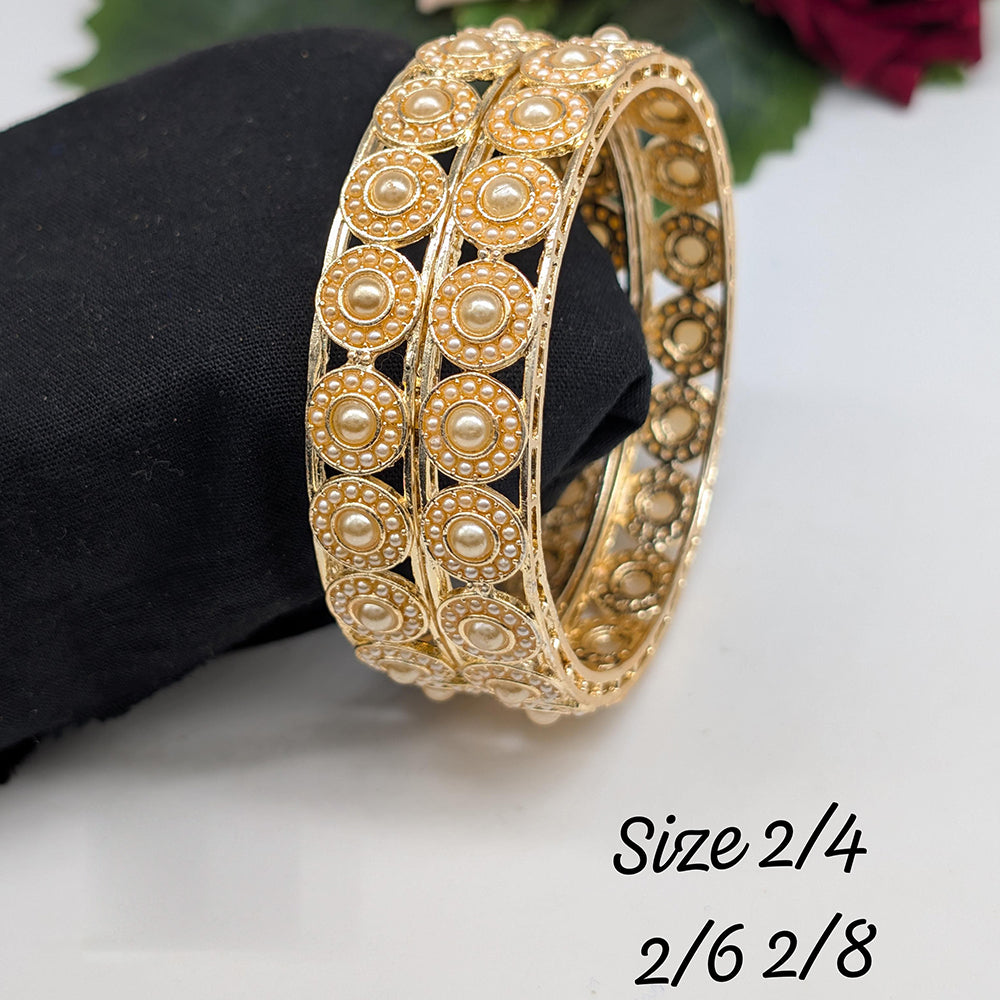 Pooja Bangles Gold Plated Pearl Bangles Set