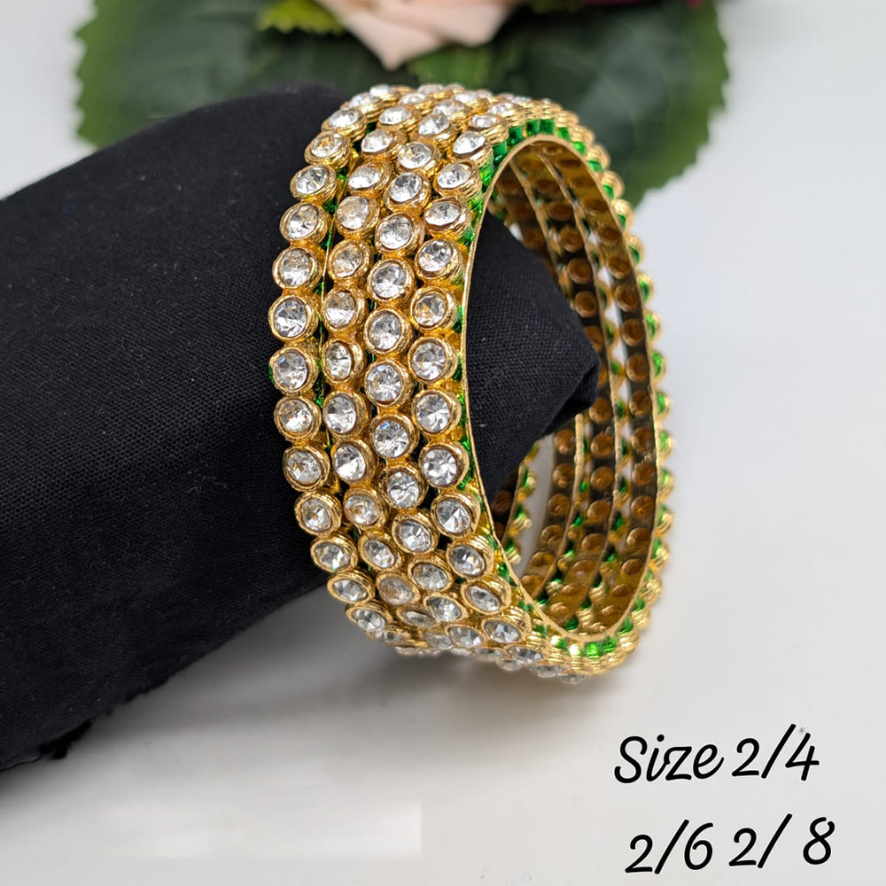Pooja Bangles Gold Plated Austrian Stone Bangles Set