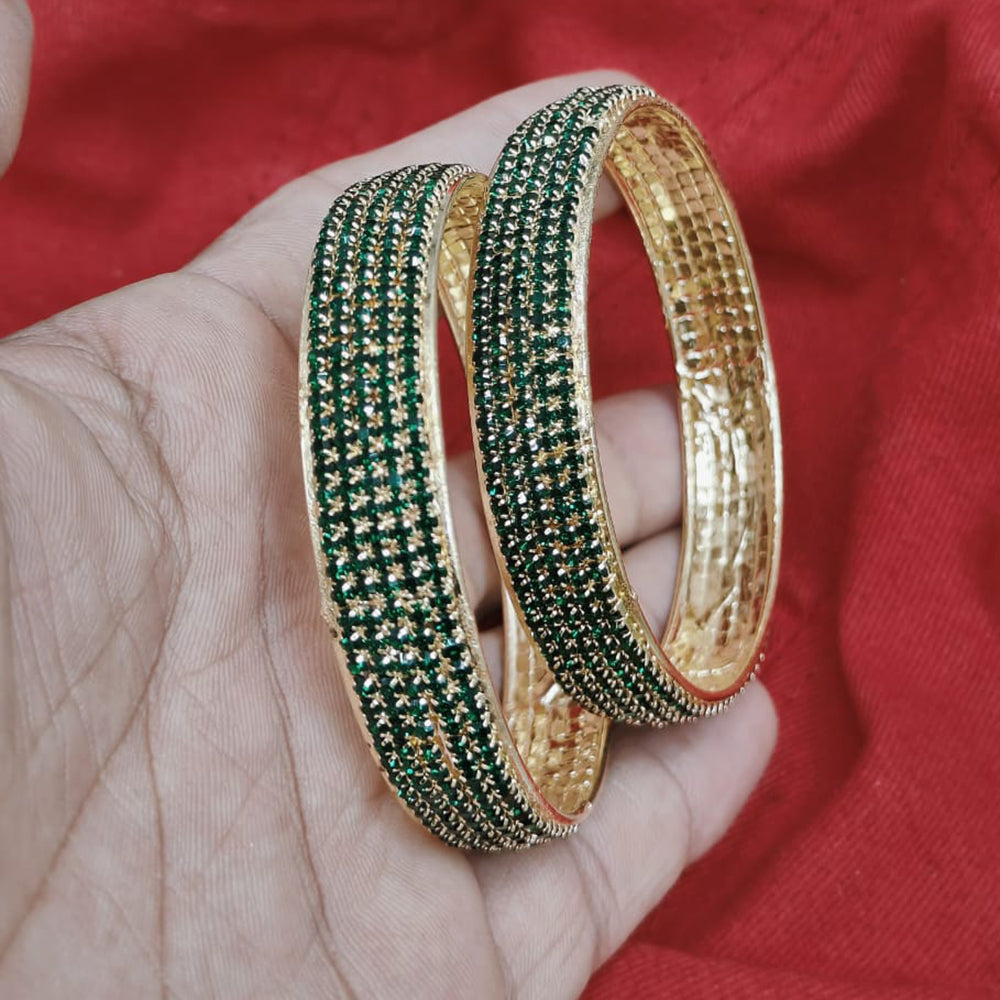 Pooja Bangles Gold Plated Austrian Stone Bangles Set