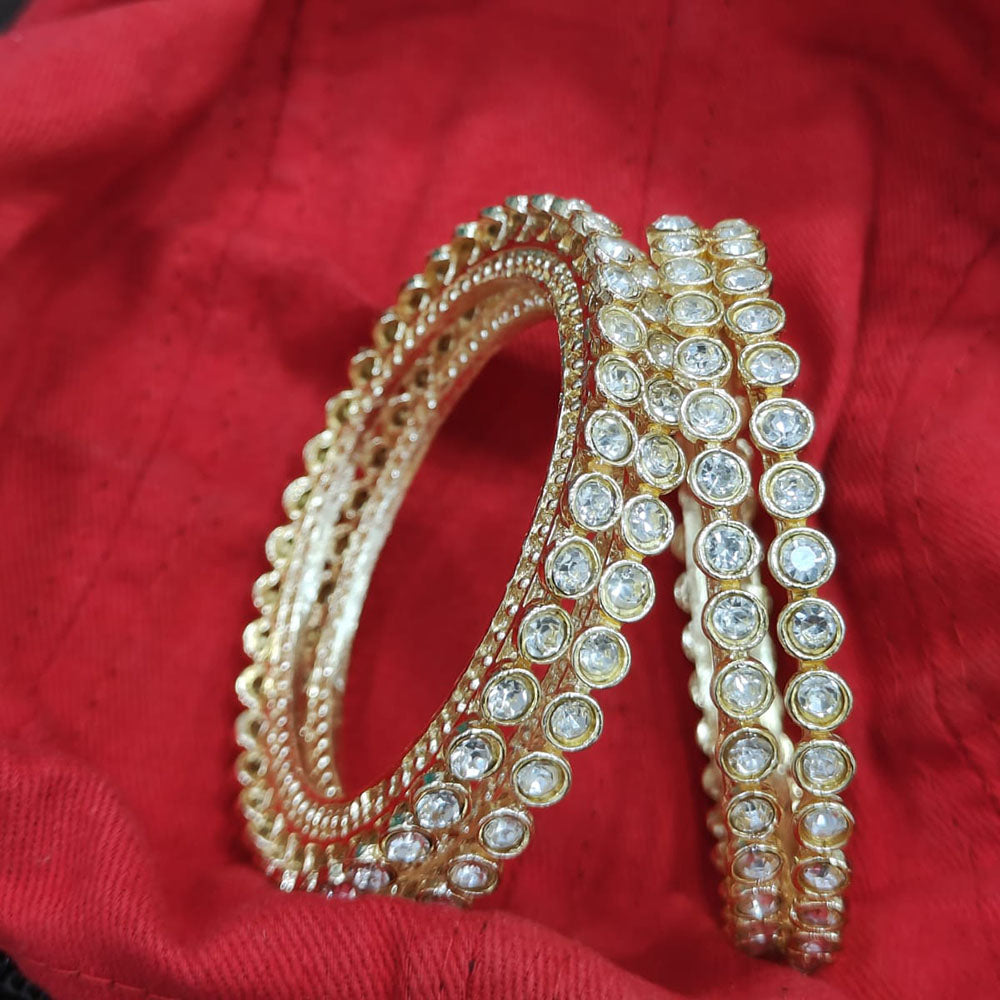 Pooja Bangles Gold Plated Austrian Stone Bangles Set