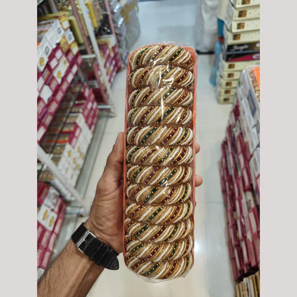 Pooja Bangles Gold Plated Pearl Bangles Set