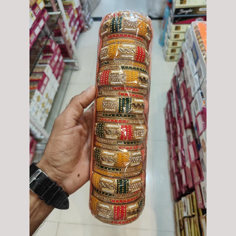 Pooja Bangles Gold Plated Austrian Stone Bangles Set