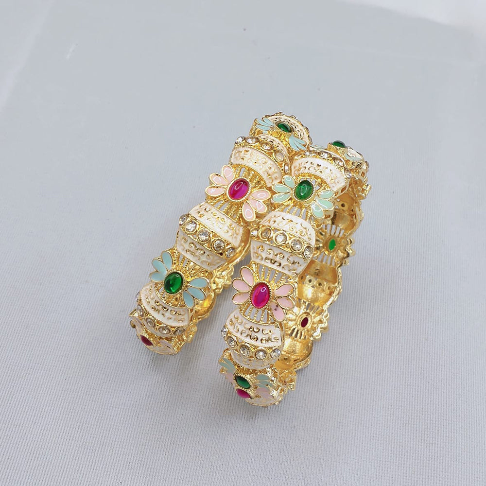 Pooja Bangles Heritage Style Kundan Meenakari Bangles Set