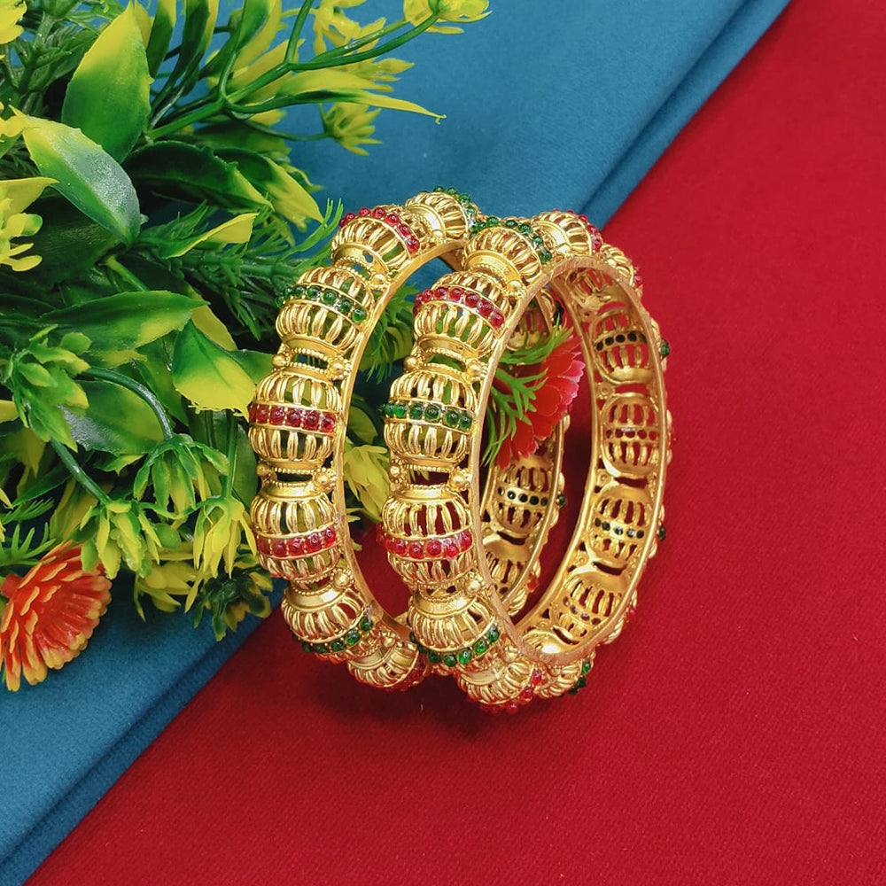 Pooja Bangles Elegant Pota Stone Bangle Set Classic Statement Jewelery For Party Wear