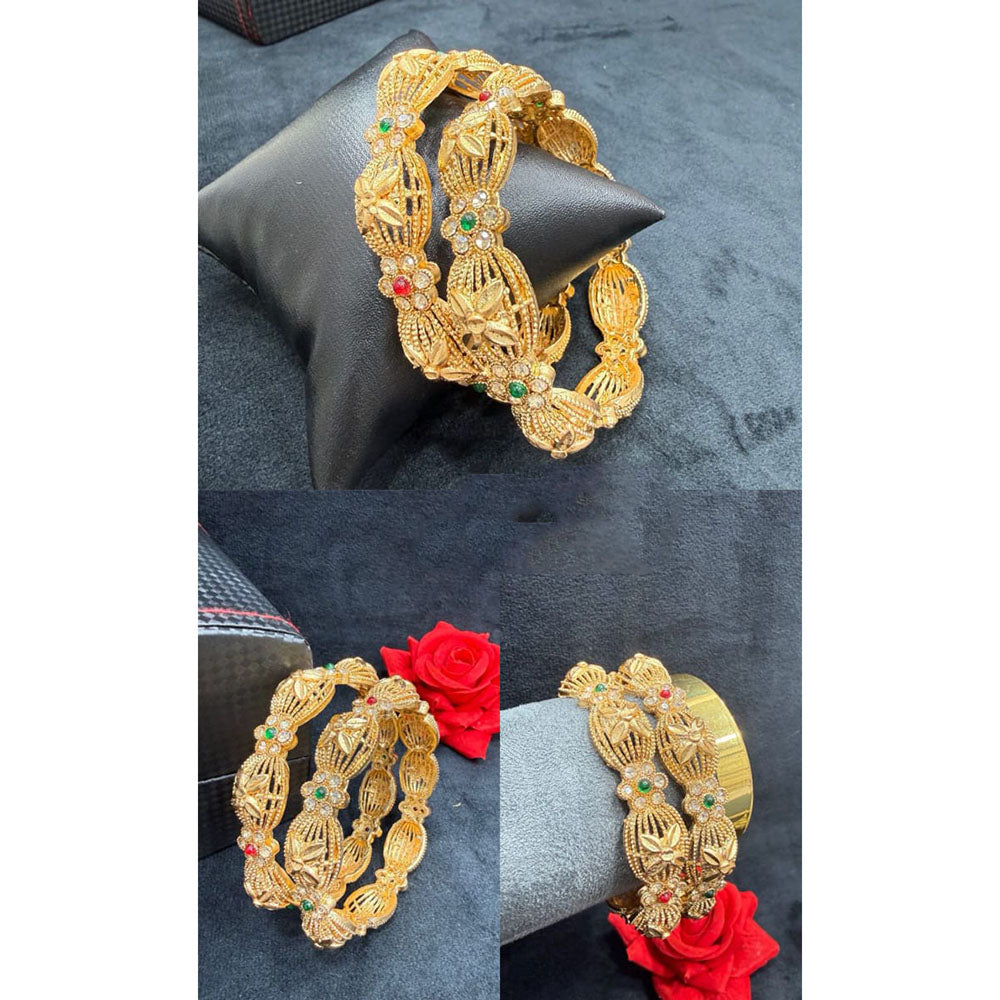 Pooja Bangles Graceful Pota Stone And Austrian Stone Bangles Set