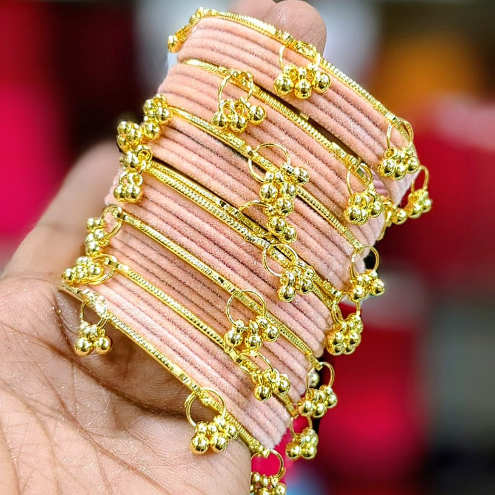 Pooja Bangles Premium Velvet Ghungroo Designer Bangles Set