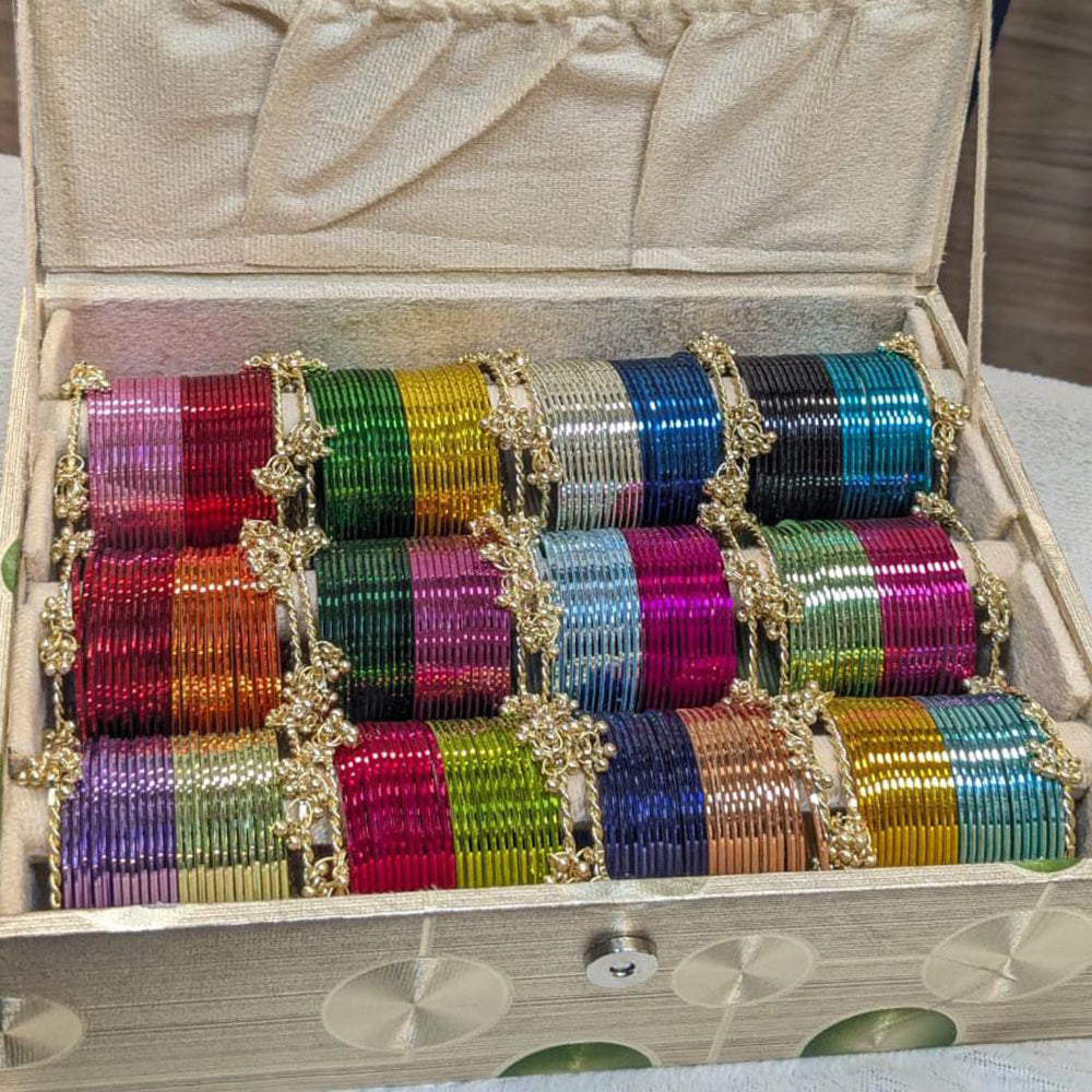 Pooja Bangles Glamorous Pearl Trendy Multi Color Bangles Set