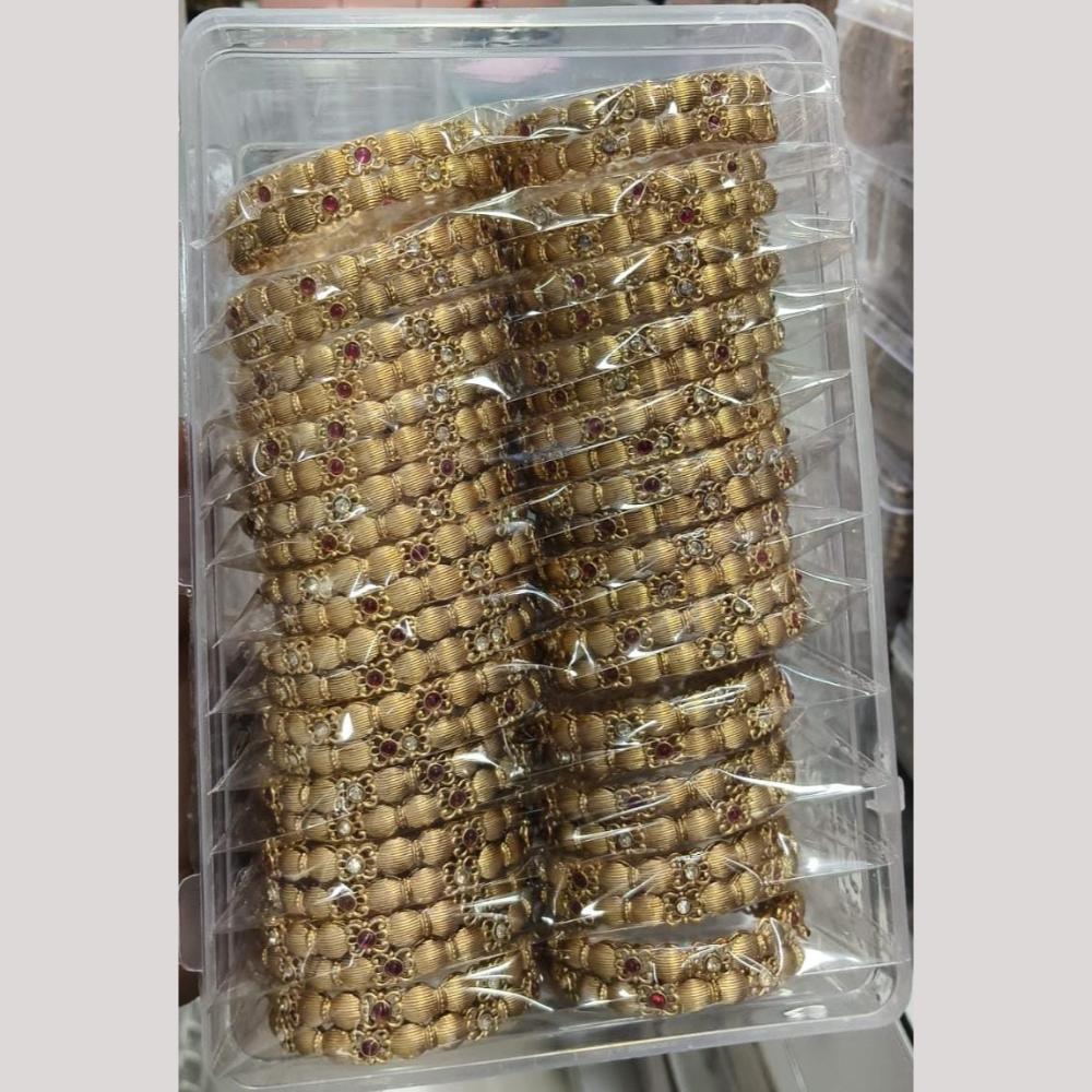 Pooja Bangles Glamorous Pota Stone Bangles Set (1 Piece Only)