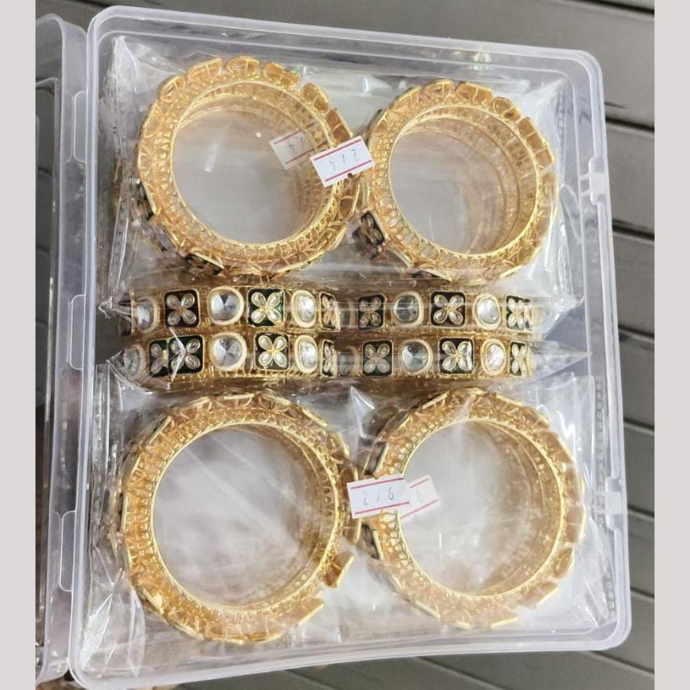 Pooja Bangles Designer Kundan Stone And Meenakari Bangles Set (1 Piece Only)