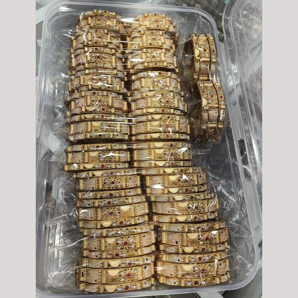 Pooja Bangles Designer Kundan Stone And Meenakari Bangles Set (1 Piece Only)