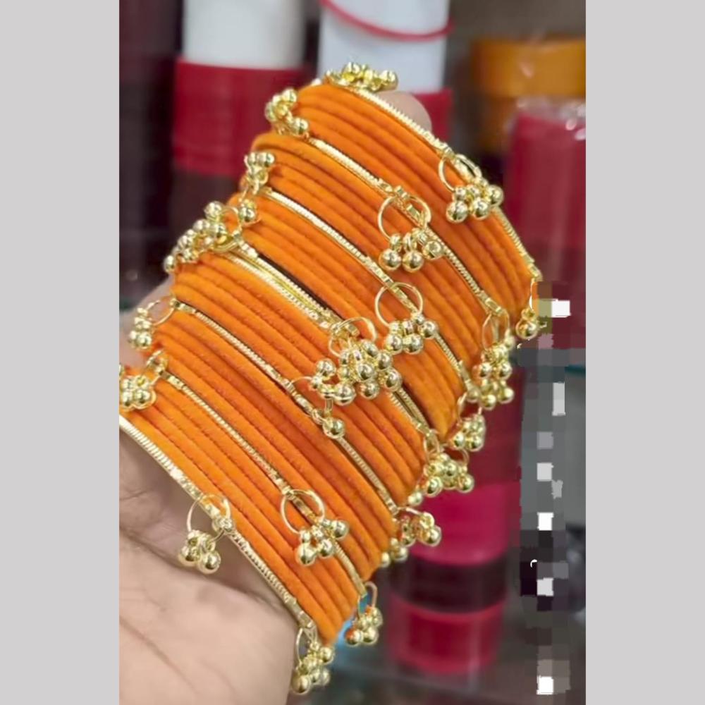Pooja Bangles Designer Velvet And Pearl Kashmiri Bangles Set