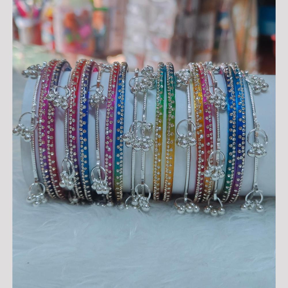 Pooja Bangles Classic Kashmiri Ghungroo Raindrop Glass Bangles Set