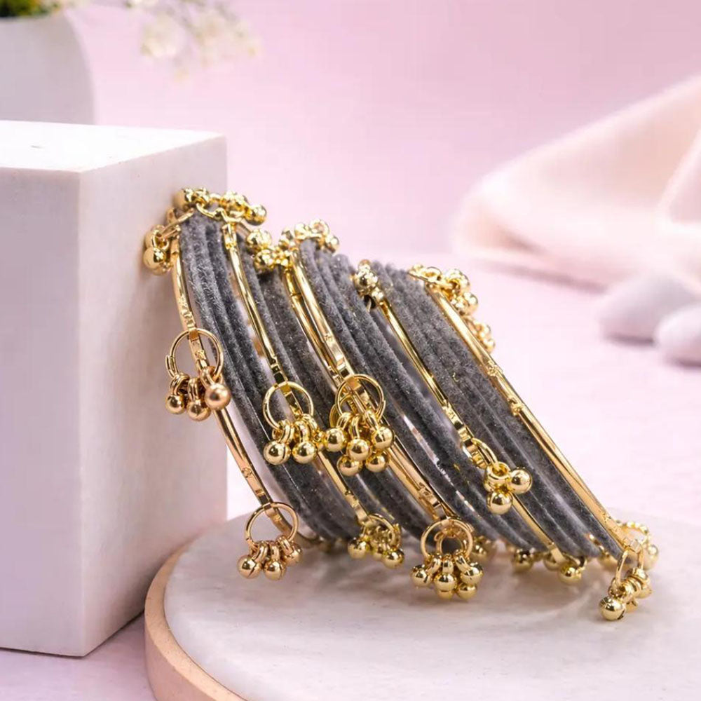 Pooja Bangles Classic Kashmiri Ghungroo Velvet Bangles Set