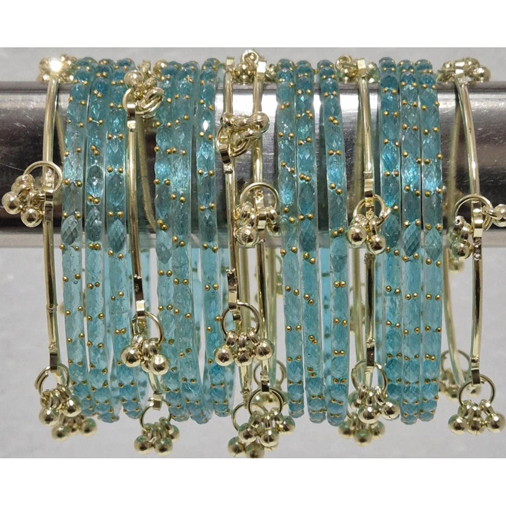 Pooja Bangles Classic Kashmiri Ghungroo Raindrop Glass Bangles Set