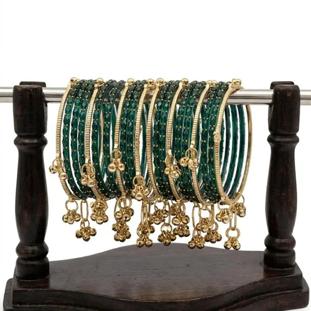 Pooja Bangles Classic Kashmiri Ghungroo Raindrop Glass Bangles Set