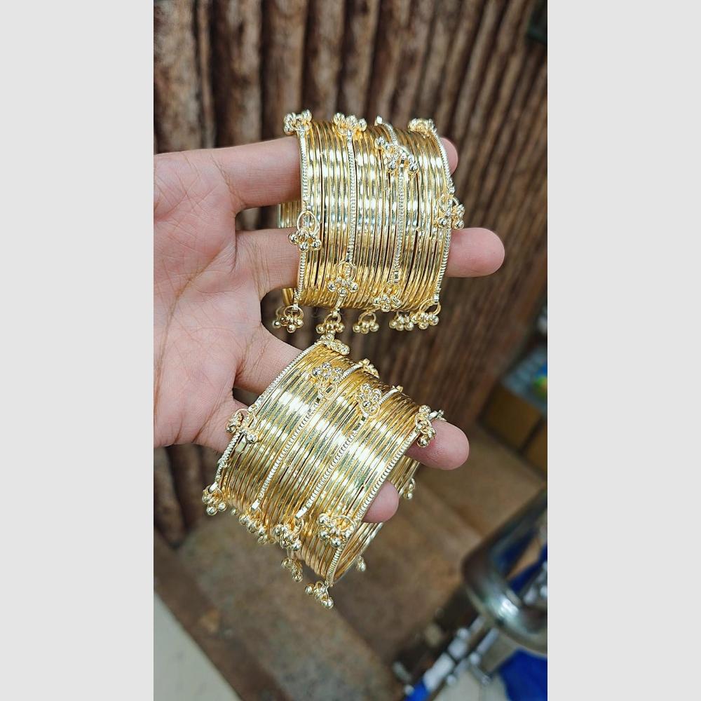 Pooja Bangles Simple And Elegant Gold Plated Plain Kashmiri Bangles Set