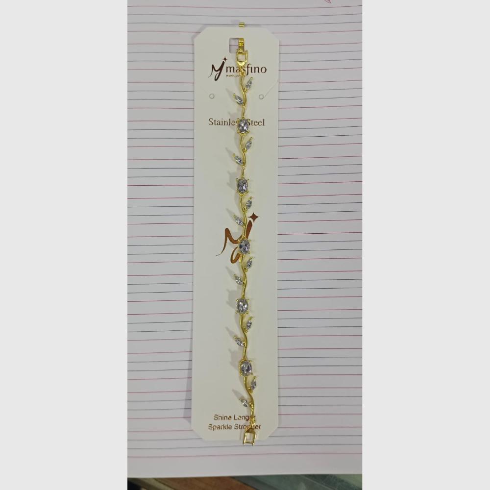Pooja Bangles Gold Plated Crystal Stone Openable Bracelet