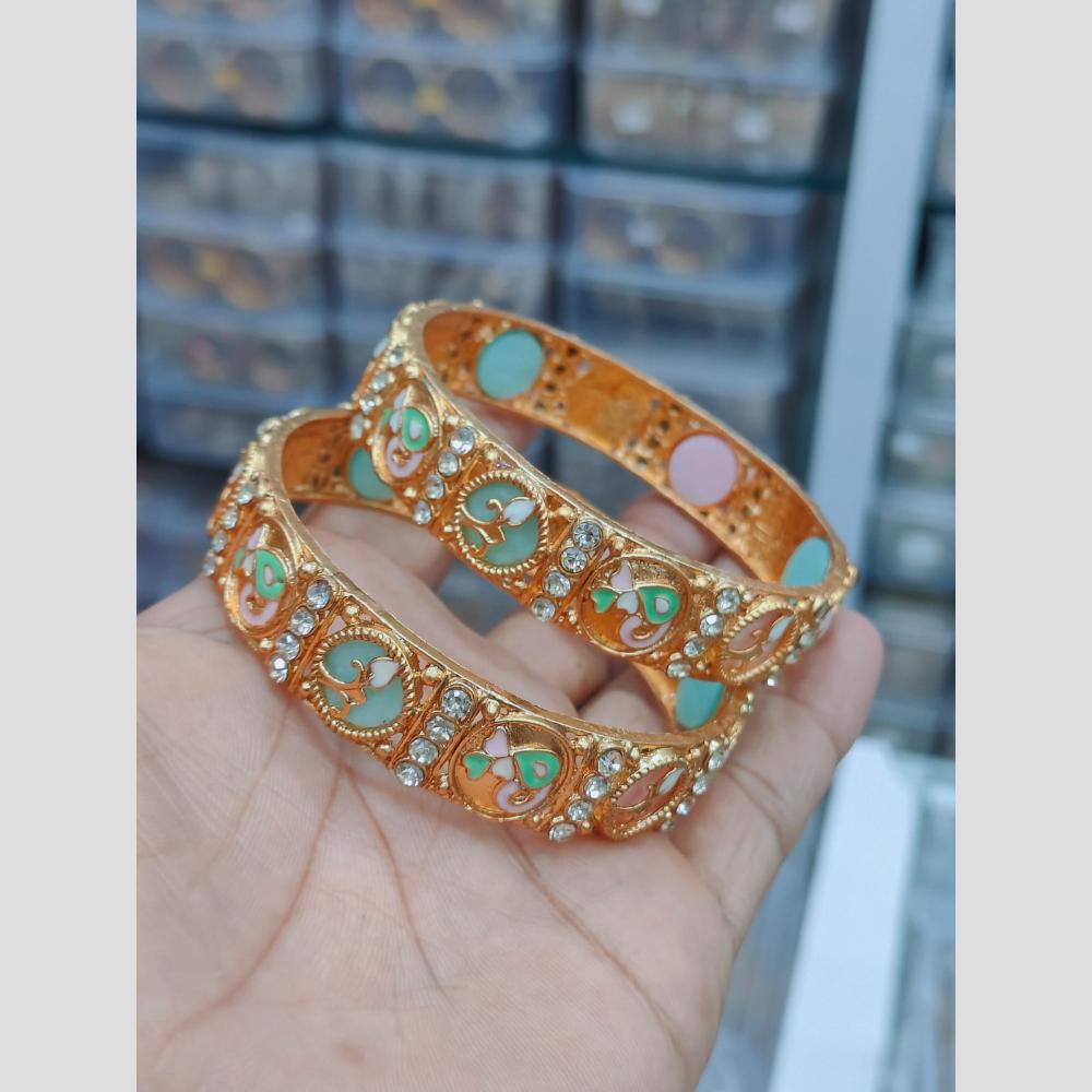 Pooja Bangles Elegant Meenakari And Austrian Stone Bangles Set