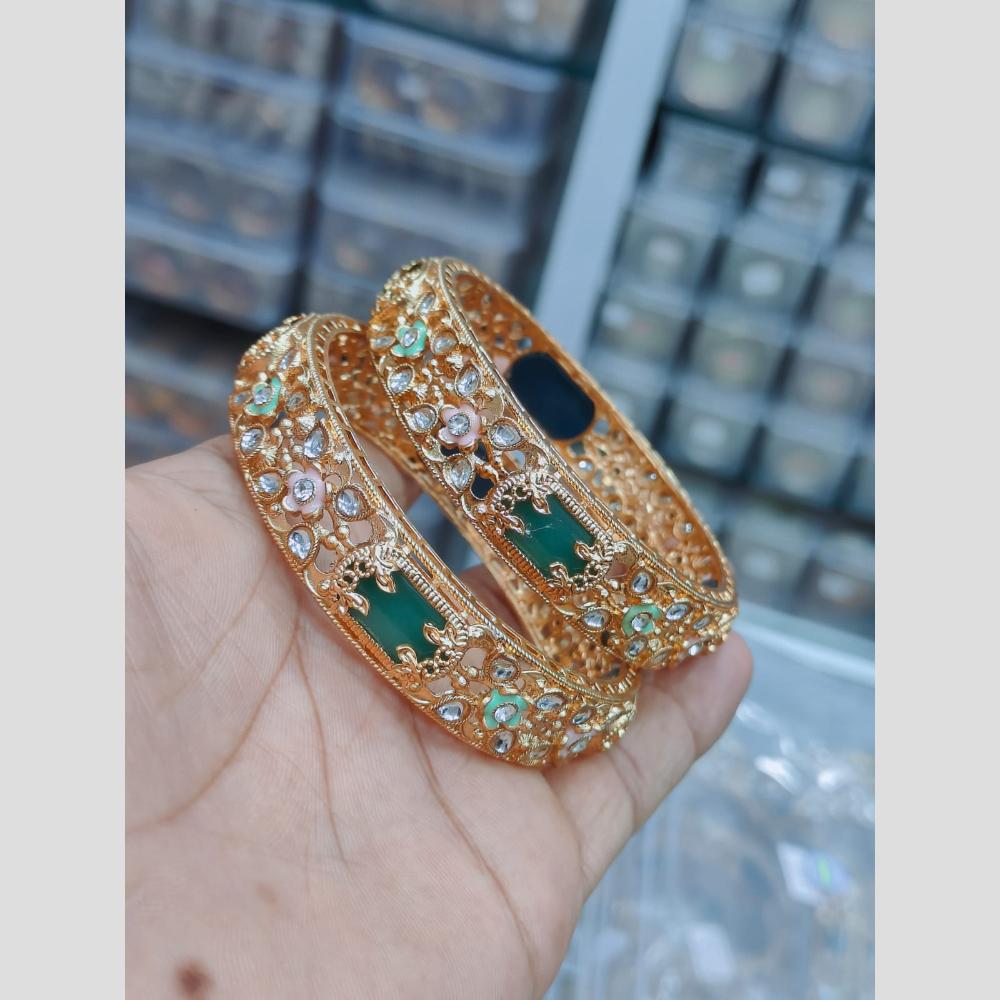 Pooja Bangles Elegant Meenakari And Austrian Stone Bangles Set