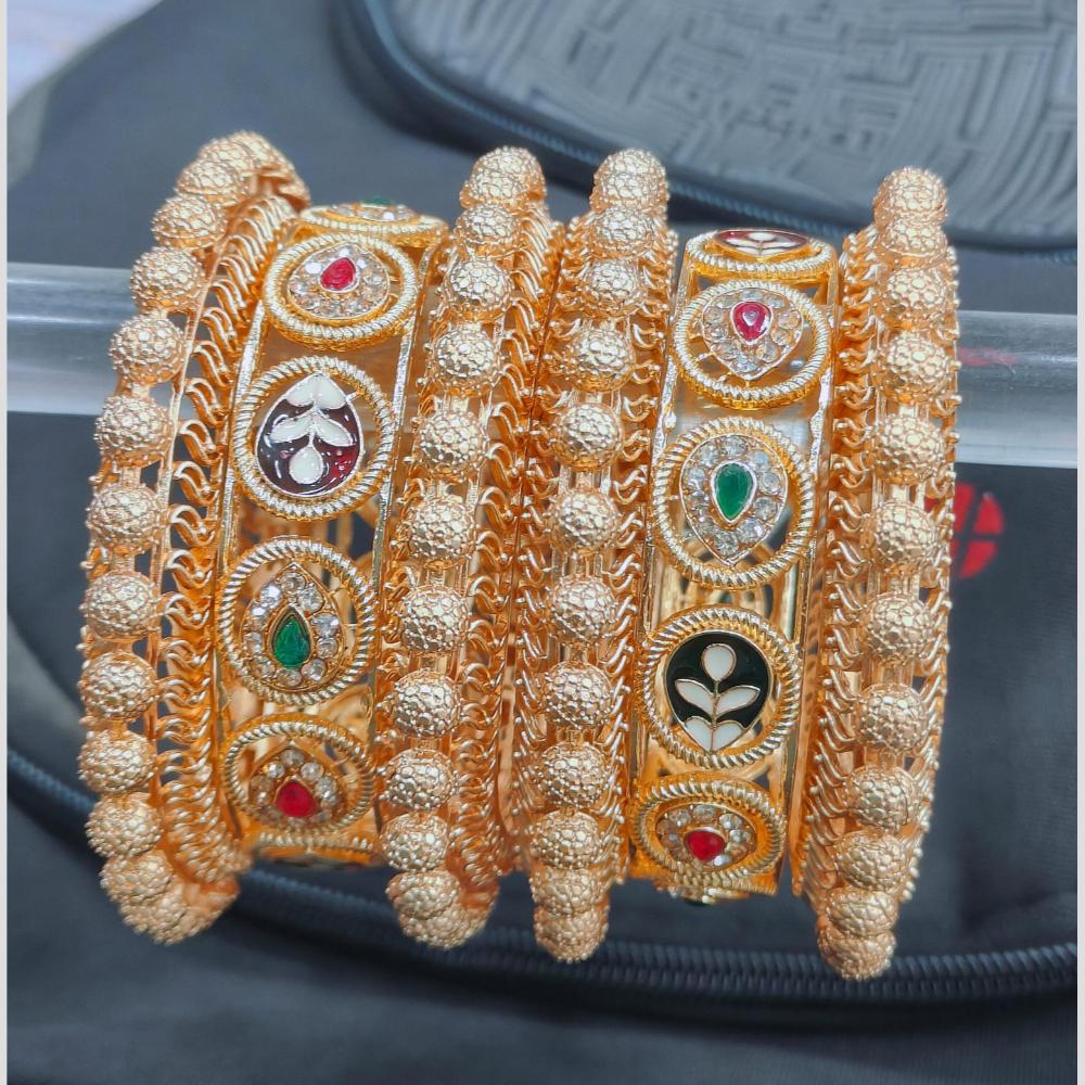 Pooja Bangles Elegant Meenakari And Austrian Stone Bangles Set