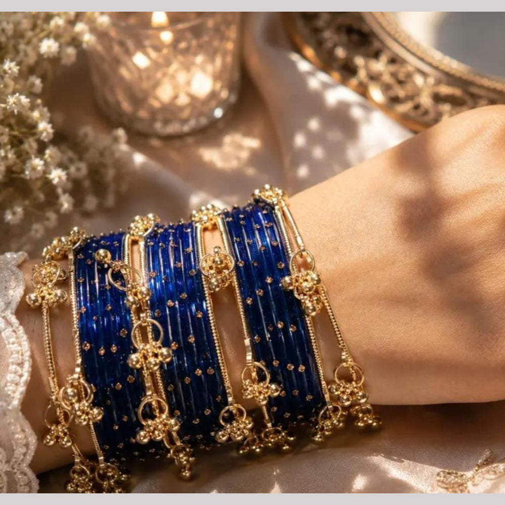 Pooja Bangles Raindrop Glass Fancy Kashmiri Bangles Set