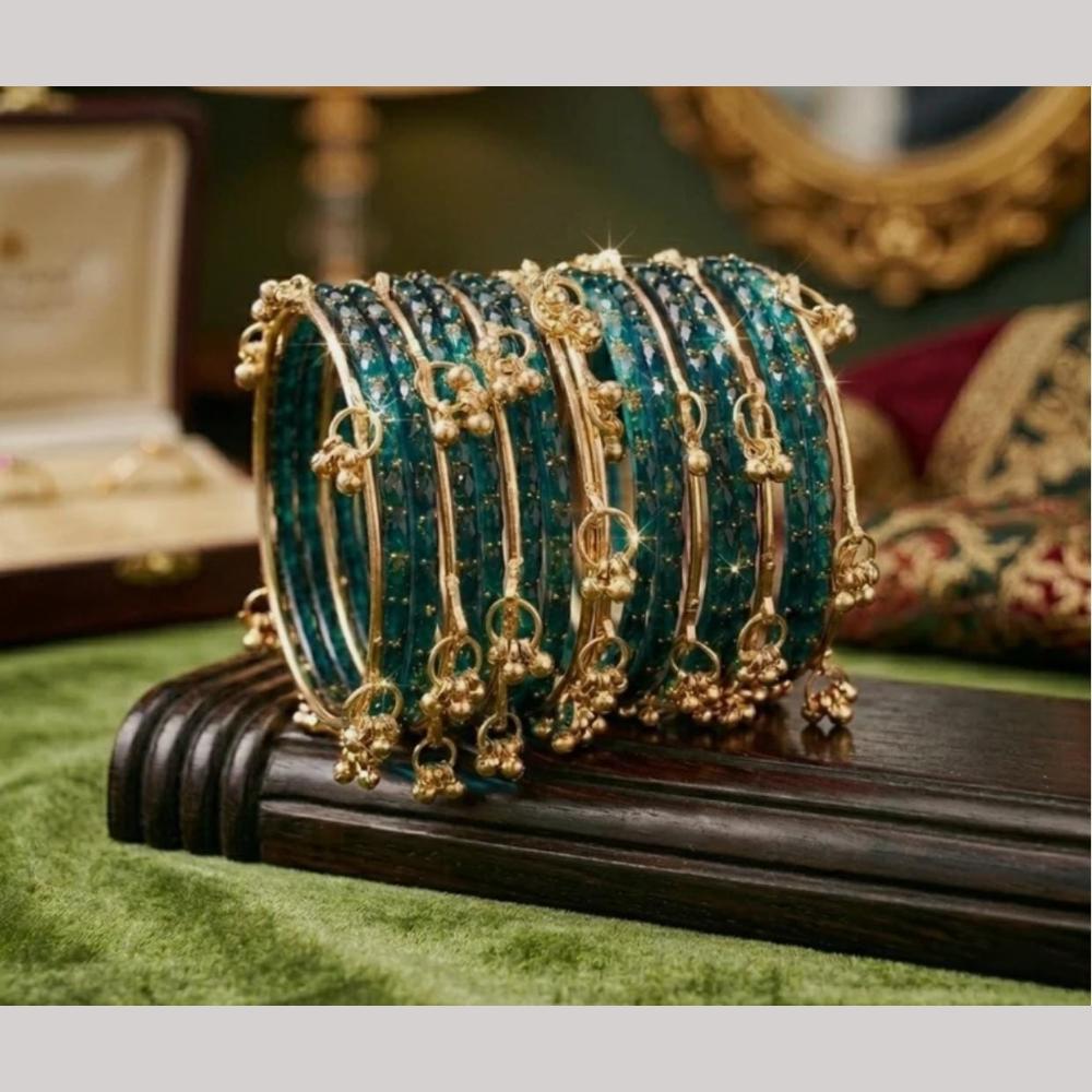 Pooja Bangles Raindrop Glass Fancy Kashmiri Bangles Set