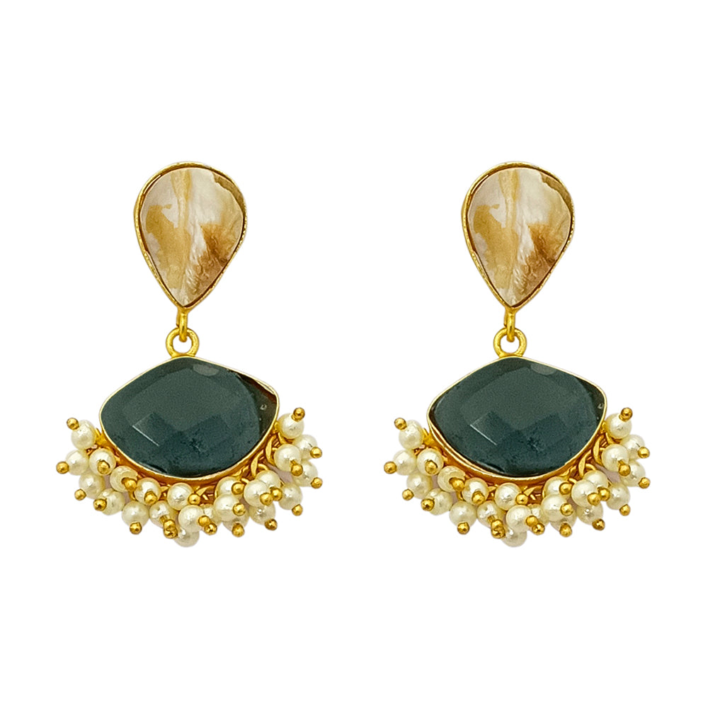 Darshana Jewels Gold Plated Crystal Dangler Earrings
