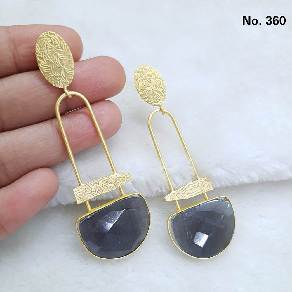 Shubhratnam Jewellers Gold Plated Crystal Stone Dangler Earrings