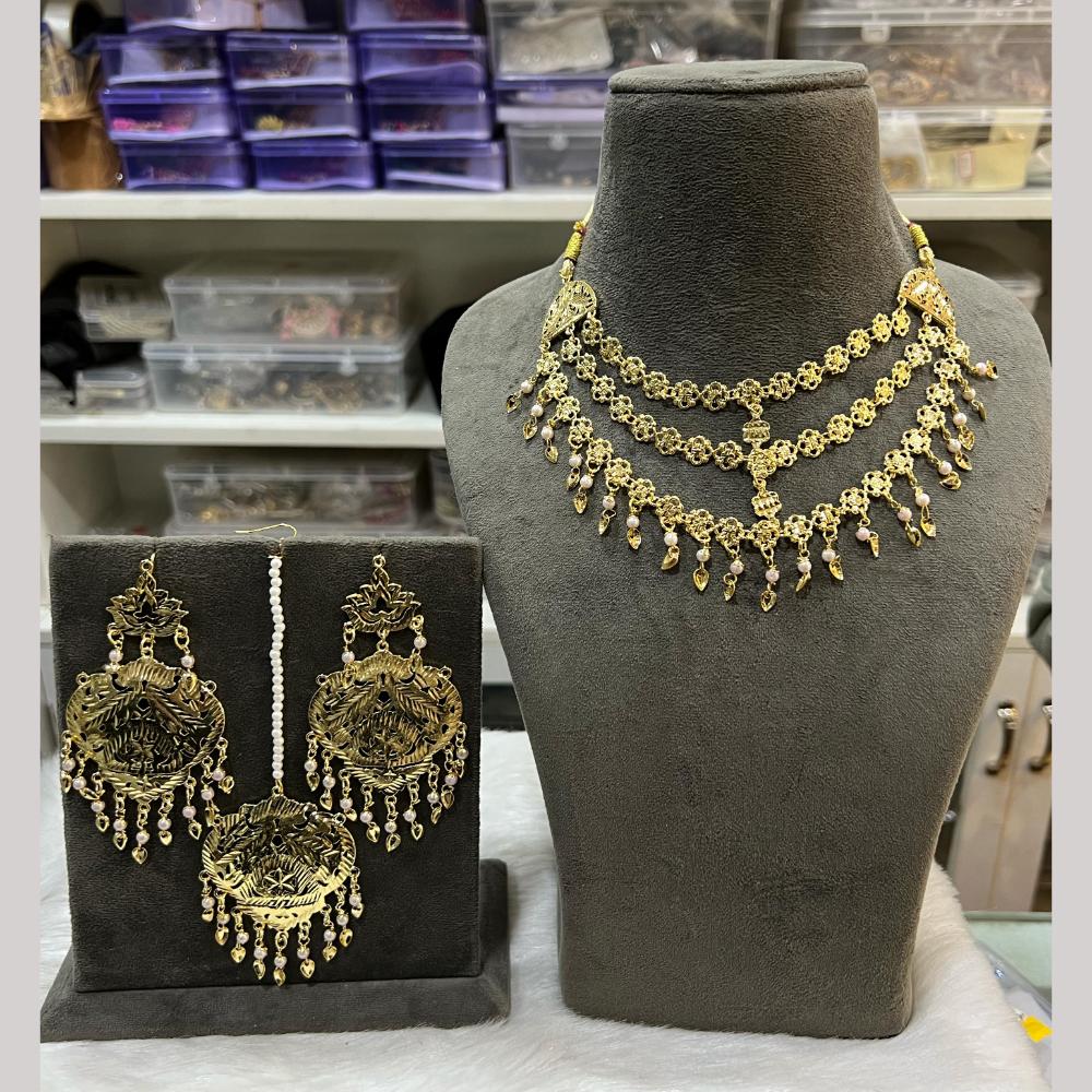 Hira Collections Gold Plated Necklace Set