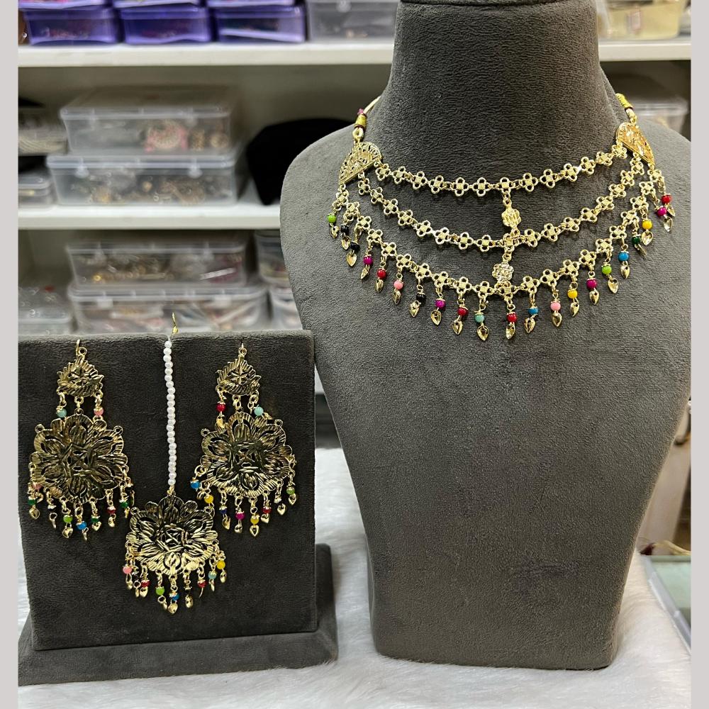 Hira Collections Gold Plated Necklace Set