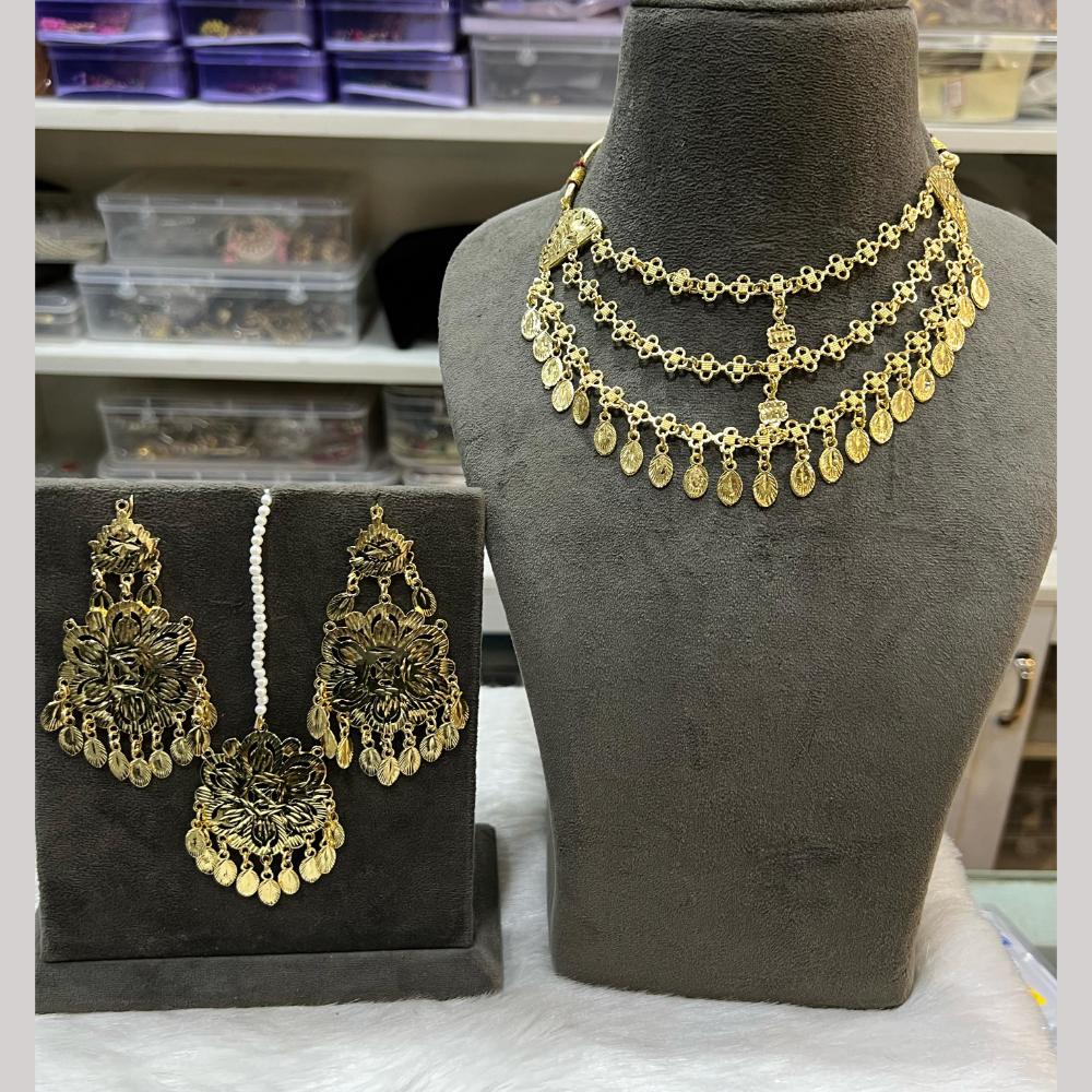 Hira Collections Gold Plated Necklace Set