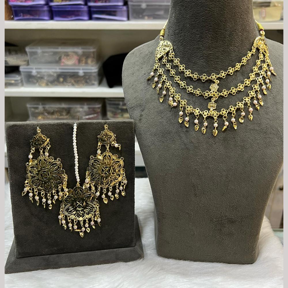 Hira Collections Gold Plated Necklace Set