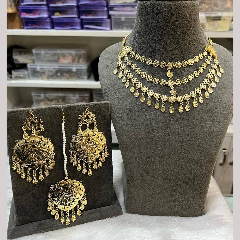 Hira Collections Gold Plated Necklace Set