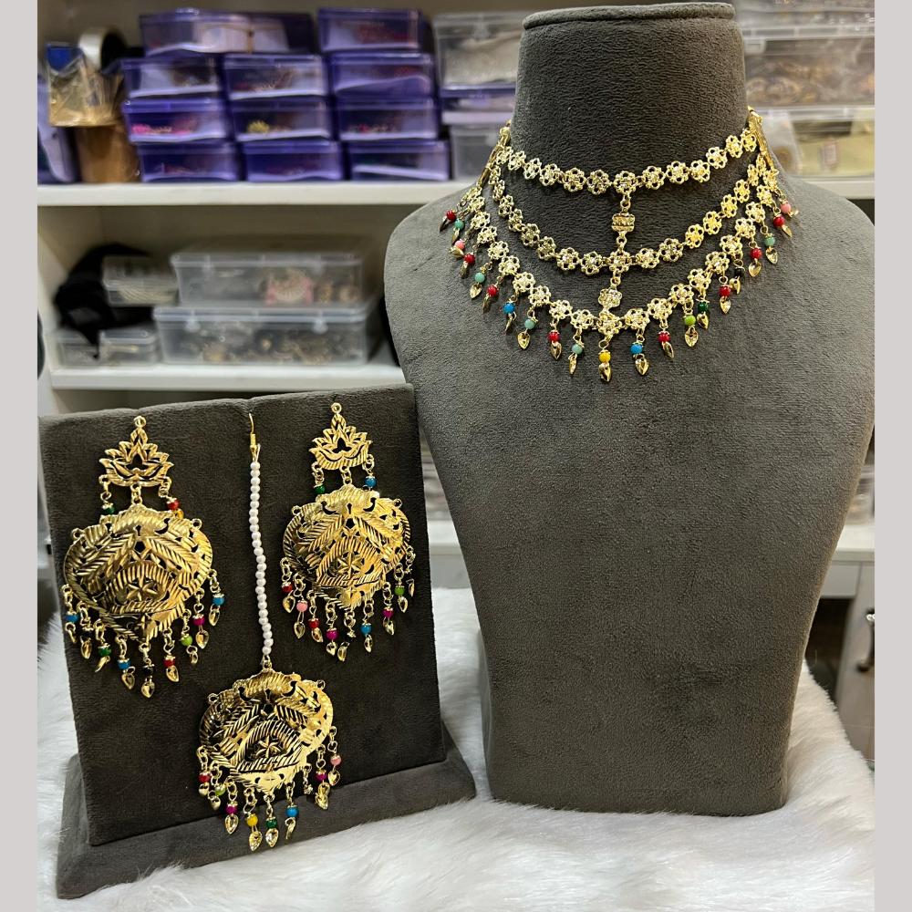 Hira Collections Gold Plated Necklace Set