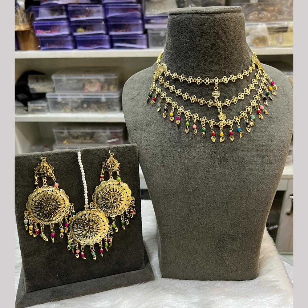 Hira Collections Gold Plated Necklace Set