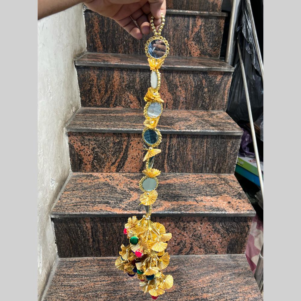 Hira Collections Gold Plated Mirror And Shell Hair Choti / Paranda