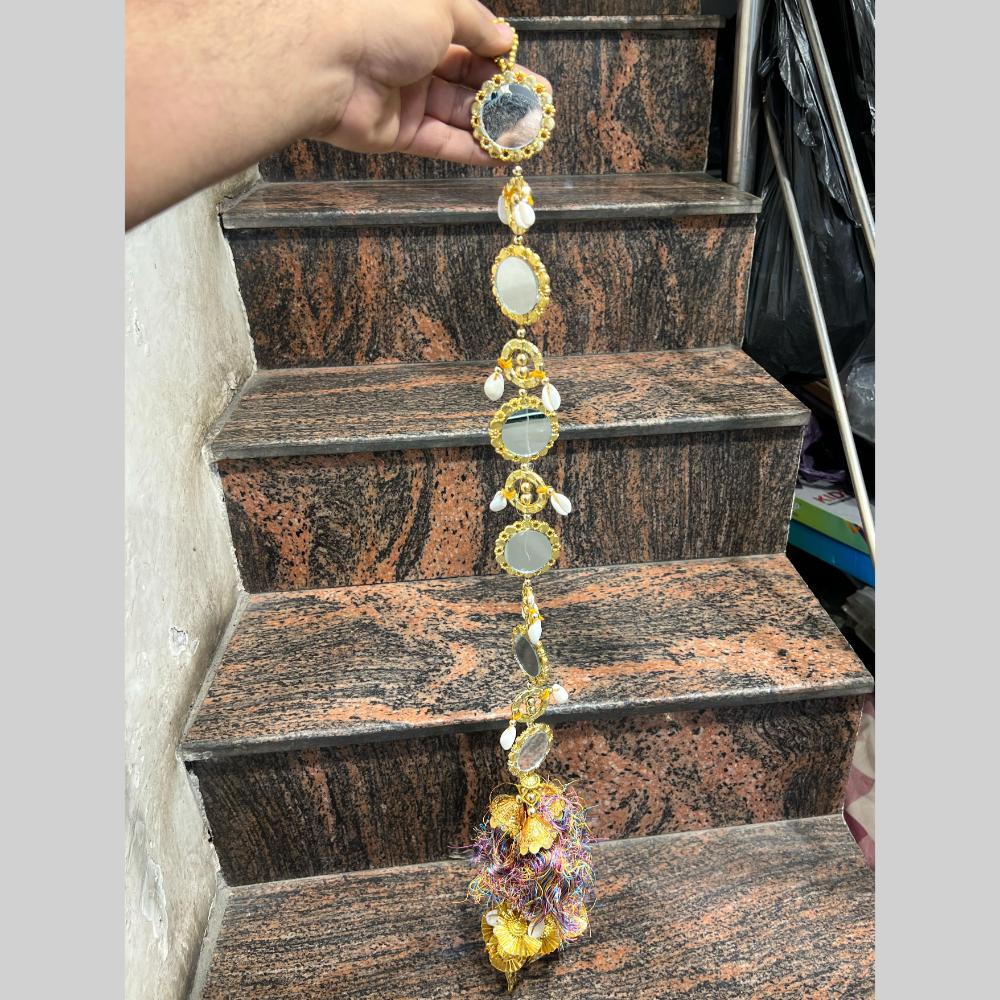 Hira Collections Gold Plated Mirror And Shell Hair Choti / Paranda