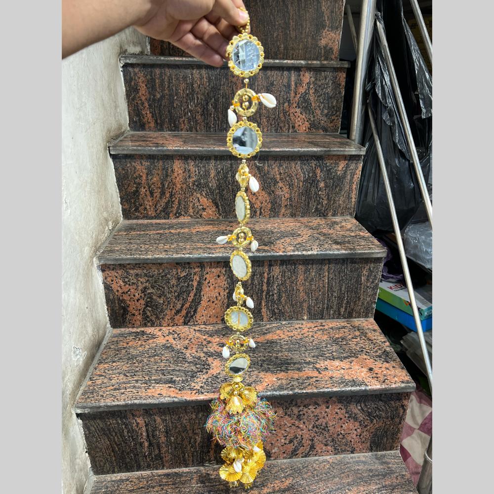 Hira Collections Gold Plated Mirror And Shell Hair Choti / Paranda