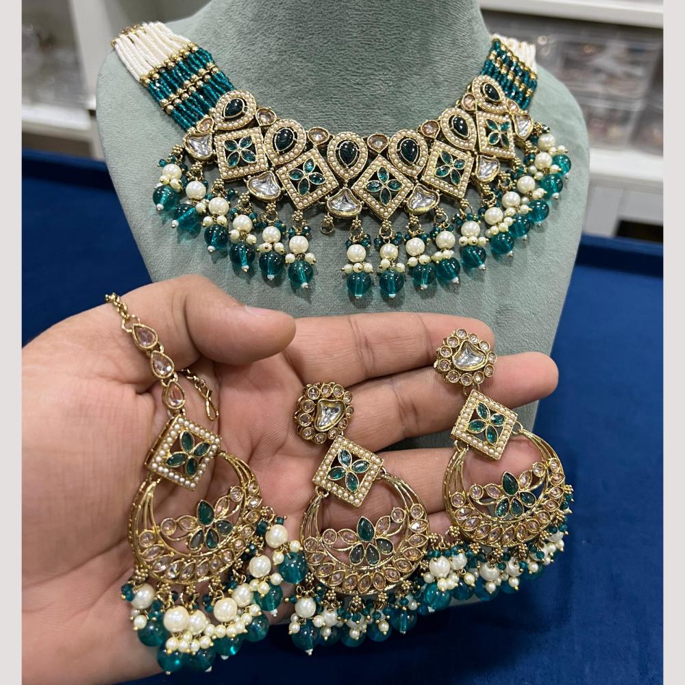 Hira Collections Traditional Kundan Pearl Necklace Set