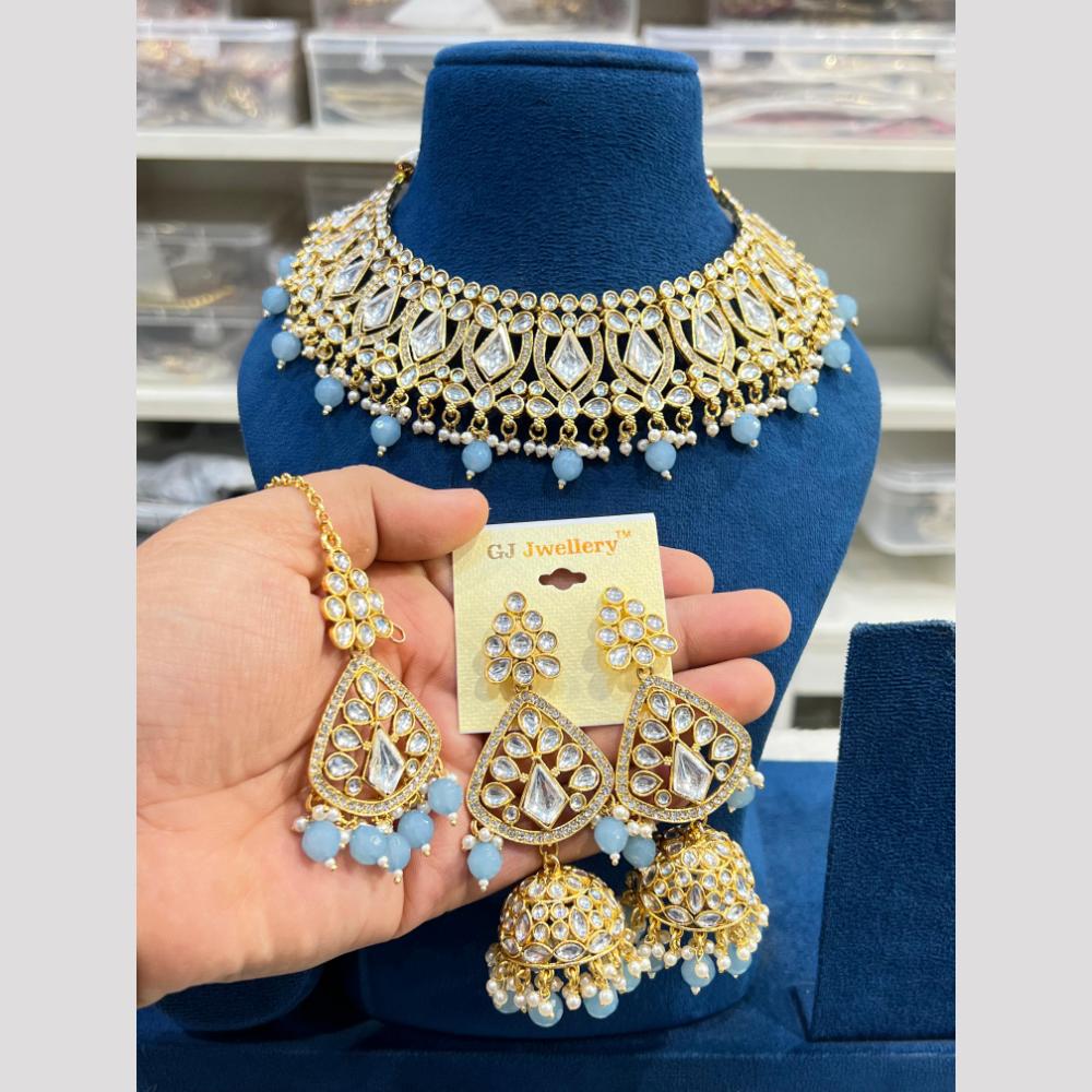 Hira Collection Kundan Pearl Beads Necklace Set Ethnic Jewellery for Women