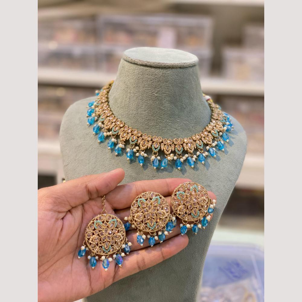 Hira Collection Handcrafted Crystal and Beads Necklace Set for Weddings & Celebrations