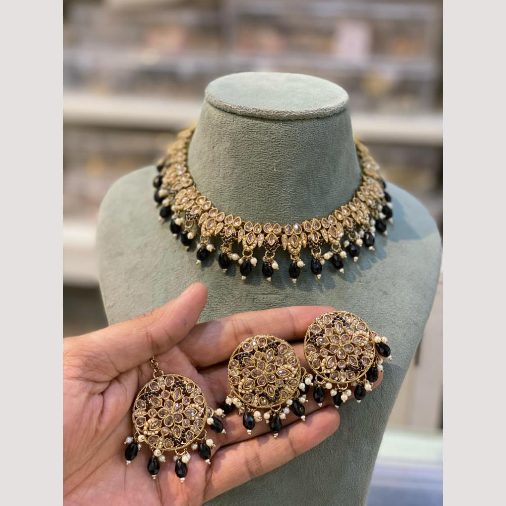 Hira Collection Handcrafted Crystal and Beads Necklace Set for Weddings & Celebrations