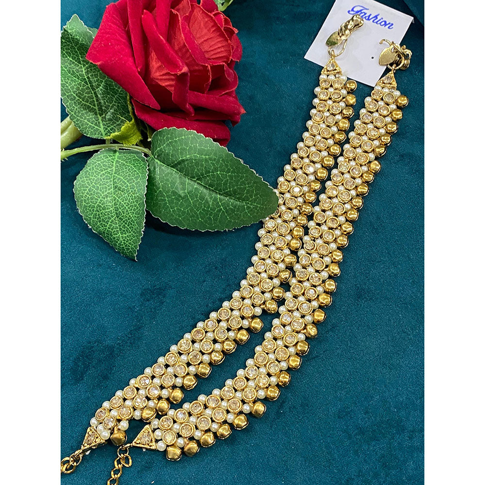 Hira Collections Dazzling Austrian Stone  And Ghungroo Anklet  Statement Jewelry for Festivals