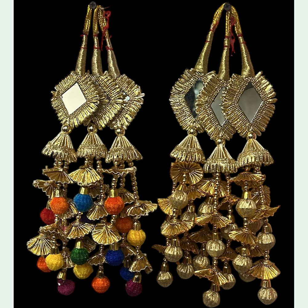Hira Collections Colorful Hair Paranda with Tassels – Ethnic Indian Hair Jewelry
