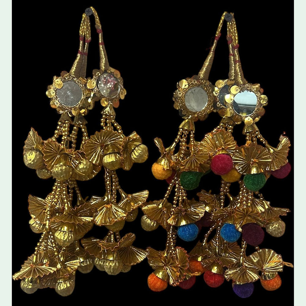 Hira Collections Colorful Hair Paranda with Tassels – Ethnic Indian Hair Jewelry