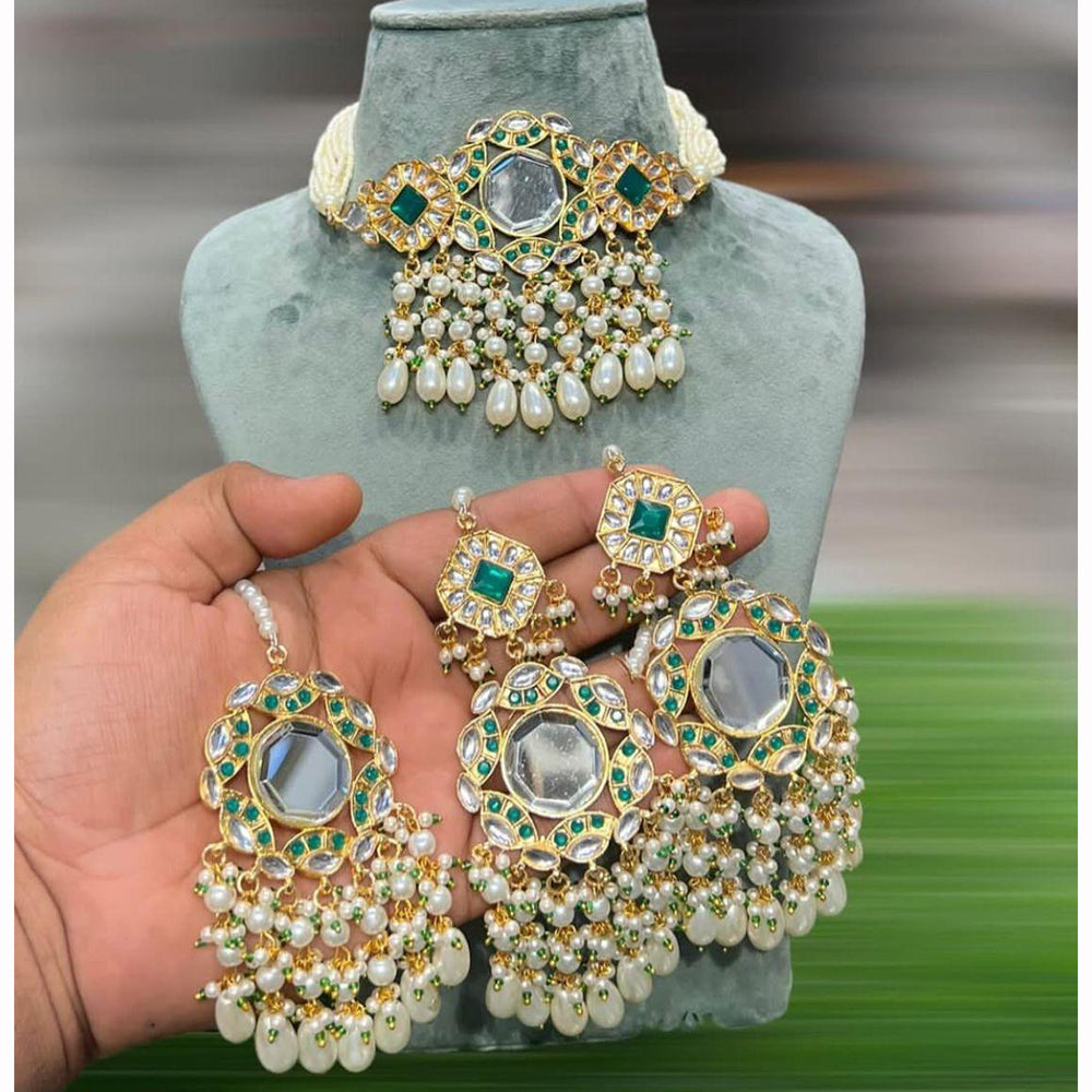 Hira Collections Luxury Handcrafted Choker Set with Matching Earrings