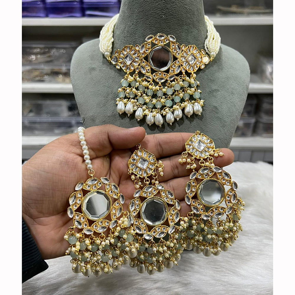 Hira Collections Luxury Handcrafted Choker Set with Matching Earrings