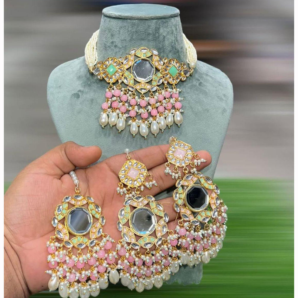 Hira Collections Luxury Handcrafted Choker Set with Matching Earrings