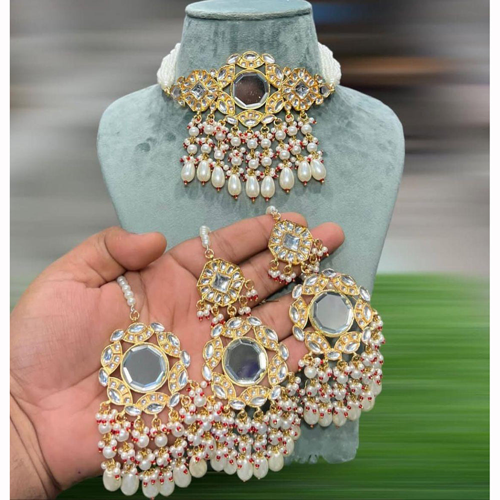 Hira Collections Luxury Handcrafted Choker Set with Matching Earrings